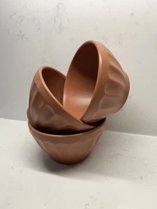 Rare 3 ANTHROPOLOGIE LATTE 5.5" Matte- Terracotta Cereal Bowls - Portugal Rust - Picture 1 of 5