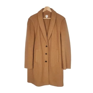 J Crew Topcoat italienische gekochte Wolle Mantel Jacke AB477 camel hellbraun Größe 14 - Bild 1 von 7