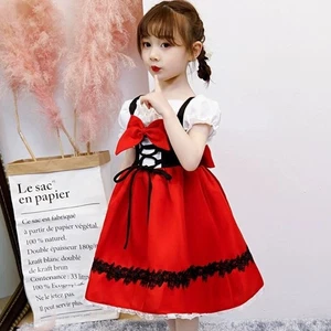 Full Sets Kids Costume With Cloak Red Riding Hood New Cosplay Outfit Dress Up - Picture 1 of 17