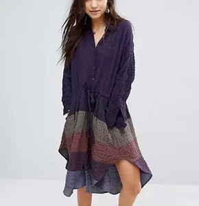 Vestido Camisa Boho Túnica Free People Púrpura en Niveles Talla M - Imagen 1 de 6