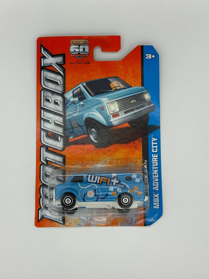 Chevy Van Matchbox 2013 azul - MBX Adventure City #100/120 Foto 1 de 1