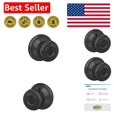 Perilla de puerta georgiana negra mate - F51A GEO 622 cerradura de entrada con llave, duradera Foto 1 de 4