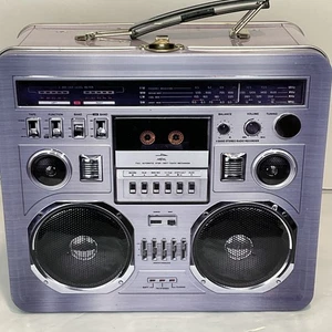 Retro Ghettoblaster Radio Brotdose Blechtasche - 1980er inspirierte Ware - Neuheit... - Bild 1 von 11