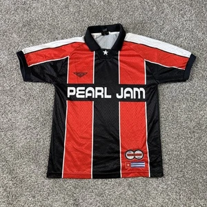 Vintage 1998 Pearl Jam World Tour Football Soccer Red Jersey Mens M 90s shirt - Picture 1 of 6
