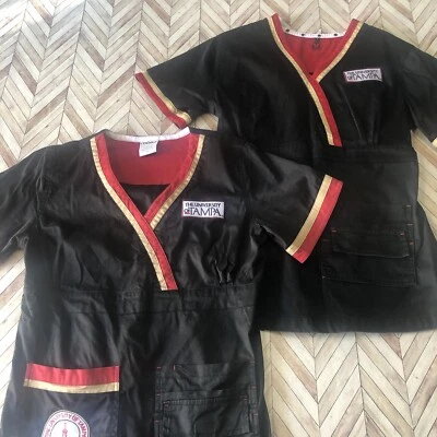 UT Nursing University of Tampa Scrubs Tops (2 pack) Black/Red Size Small - Image 1 of 4