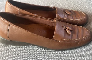 Mocassini Trotters marroni Joyce in pelle con nappa taglia 9 N - Foto 1 di 12