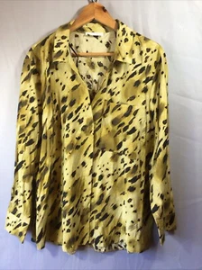 Primark Yellow & Black Animal Print Blouse Size 18 BNWOT - Picture 1 of 6