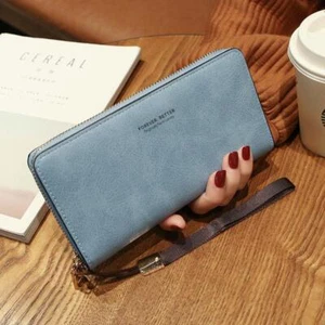 Portafoglio donna pelle pochette grande capacità UK borsa lunga porta carte telefoniche custodia - Foto 1 di 10