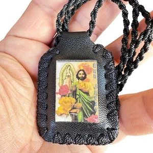 Escapulario De San Judas Tadeo Con Virgen De Guadalupe Y Flores Amarilla Y Roja - Bild 1 von 1