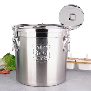 Contenedor de almacenamiento de arroz de cereales de acero inoxidable de 1 pieza recipiente hermético 12L - Imagen 1 de 14