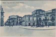 SCICLI RAGUSA VIA NAZIONALE E PIAZZA FONTANA ANIMATA 1934 BELLA !