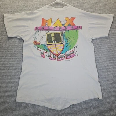 Camiseta De Colección 1987 Max Headroom Para Hombres LG En El Tubo Puntada Única EE. UU. Etiqueta FOTL LEER Foto 1 de 4