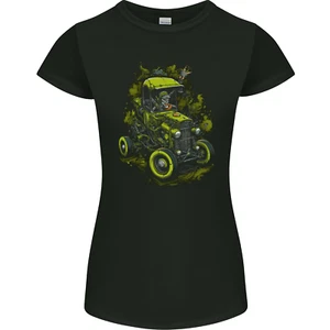 Zombie Hot Rod Halloween Horror Womens Petite Cut T-Shirt - Picture 1 of 3
