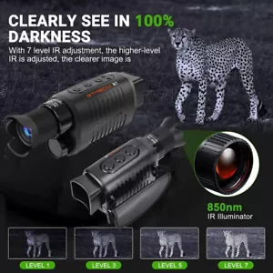 850nm IR Night Vision Binoculars Hunting Goggles Digital Infrared Record Video - Picture 1 of 19
