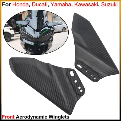 Alerón Carenado Lateral Alas Ala Winglets Aerodinámico, Patrón Fibra de Carbono, Universal Foto 1 de 4