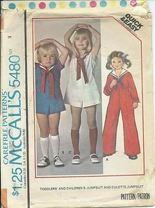 M 5480 Schnittmuster PLAYSUIT STRAMPLER Culotte JUMPSUIT Nähen Matrosenkragen UNGESCHNITTEN 3 - Bild 1 von 1