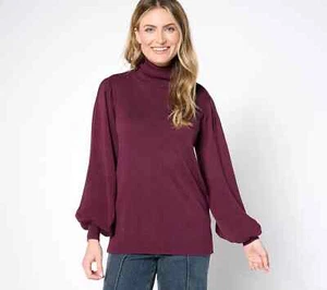 #626 Belle by Kim Gravel Blouson Sleeve Turtleneck Sweater Size L - Picture 1 of 1
