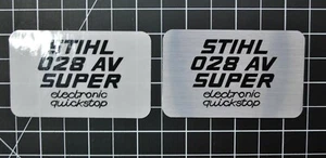 Stihl 028 AV Super Electronic Quickstop placa insignia "calcomanía de vinilo de superposición completa" - Imagen 1 de 5