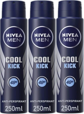 Nivea Men Anti-Perspirant Deodorant Spray Cool Kick 250ml x 3