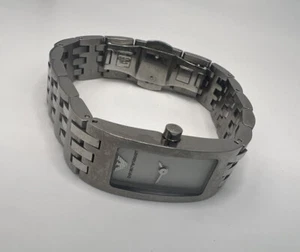 Emporio Armani Watch Ladies Silver Stainless Steel Rectangular Dial Boxed PARTS - Picture 1 of 8