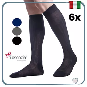 Set 6 Calze uomo lunghe cotone FILO di SCOZIA a coste estive calzini lunghi da - Afbeelding 1 van 1