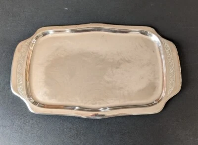 1970er Großes Serviertablett Versilbert Silver Plated ServierPlatte Griff - Bild 1 von 4