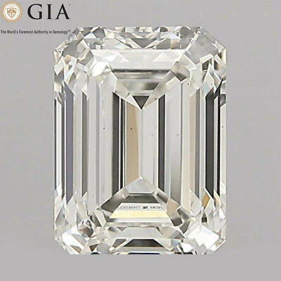 GIA Certified 0.90 Ct. Natural Emerald Cut White E Color Diamond SI2 Clarity - Image 1 of 4