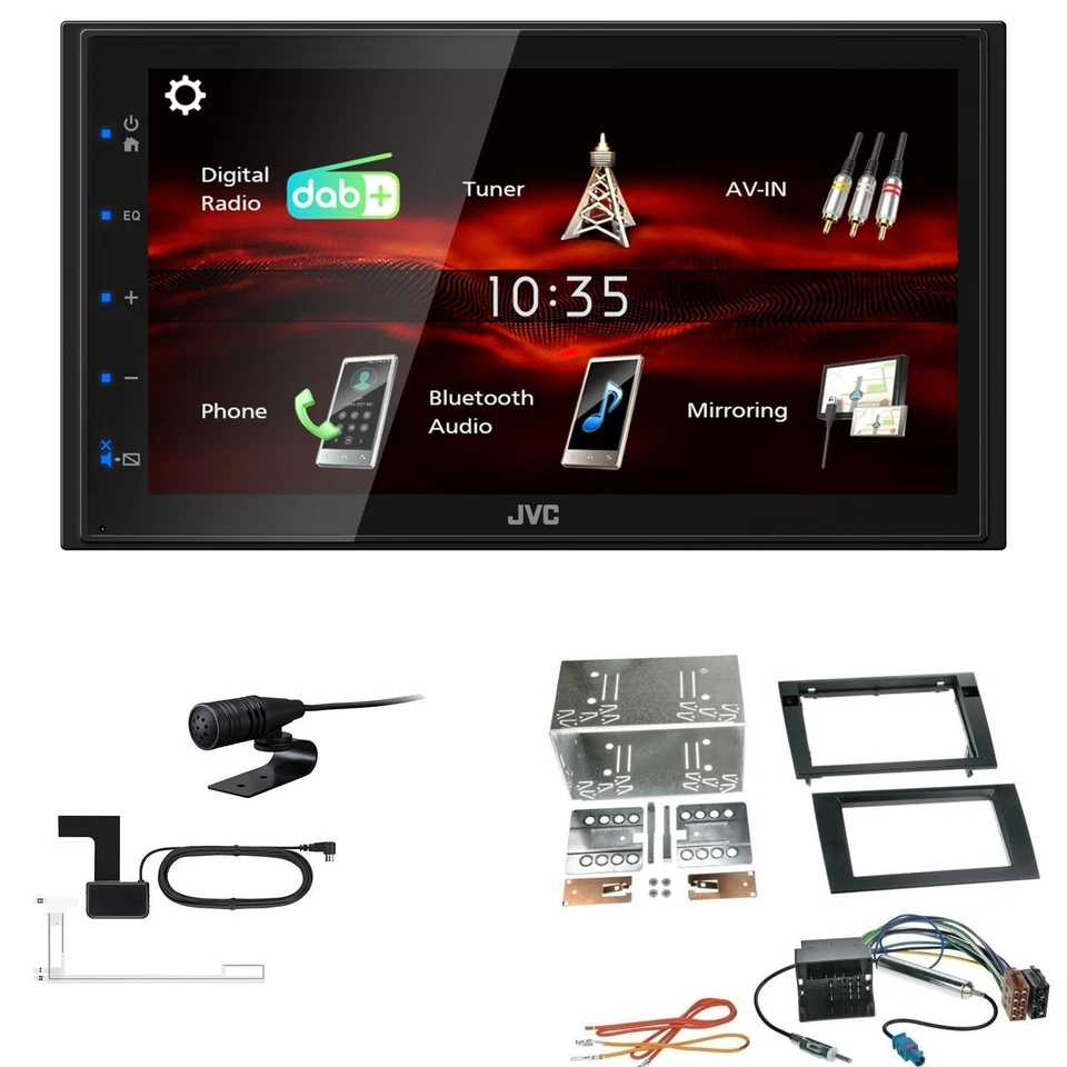 JVC KW-M180DBT 2DIN DAB+ Autoradio für Seat Exeo ab 2009 schwarz ohne Canbus - Bild 1 von 4