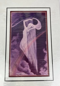 Vintage 1979 Ann Marie Eastburn Print ‘RAIN’ 92/500 lady Rain W/ Rainbow - Picture 1 of 14