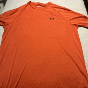 Under Armour Men's HEATGEAR Athletic Short Sleeve Red/Coral Size Large - Picture 1 of 6