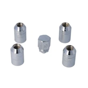 Pro-Tyre 5 Pieces of Lock Nut Set - 7/16 Inch Steel Wheel Chrome Universal Fit - Picture 1 of 5