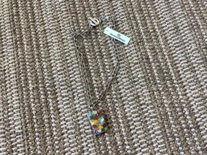 Collar colgante de cadena ancha artesanal hecho a mano floral multicolor mosaicos de mamá - Imagen 1 de 5