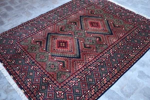 5 x 7 ft Afghan Vintage Bukhara Area Rug Antique Oriental Hand Knotted Wool Rug - Picture 1 of 10