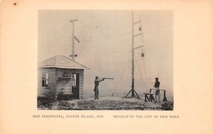 Postal de barco Semáforo Staten Island 1830 Museo de la Ciudad de Nueva York - Imagen 1 de 2