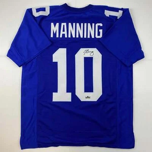 Facsimile Autographed Eli Manning New York Blue Reprint Jersey Size Men's XL - Picture 1 of 4