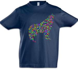 Colored Wolf Boys T-Shirt Toon Cartoon Comic Look Techno Rave Raver Dance Music - Picture 1 of 1
