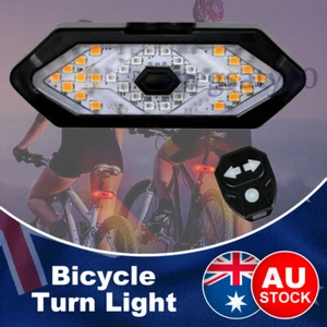 USB Bicycle Turn Light Wireless Indicator LED Bike Rear Tail + Remote Control AU - Picture 1 of 11