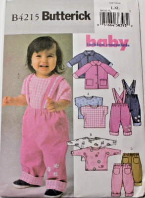 Butterick 4215 Infant Baby Jacket Top Pants & Suspenders Sewing Pattern L - XL - Image 1 of 2