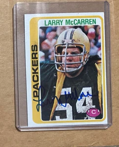 1978 Topps Larry McCarren #407 Autographed Card Green Bay Packers - Imagen 1 de 2