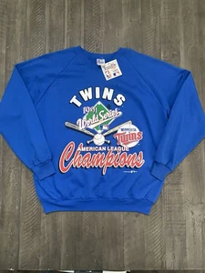 Felpa vintage anni 90 Minnesota Twins 1991 World Series Champions XL NUOVA CON ETICHETTE DIFETTO - Foto 1 di 12