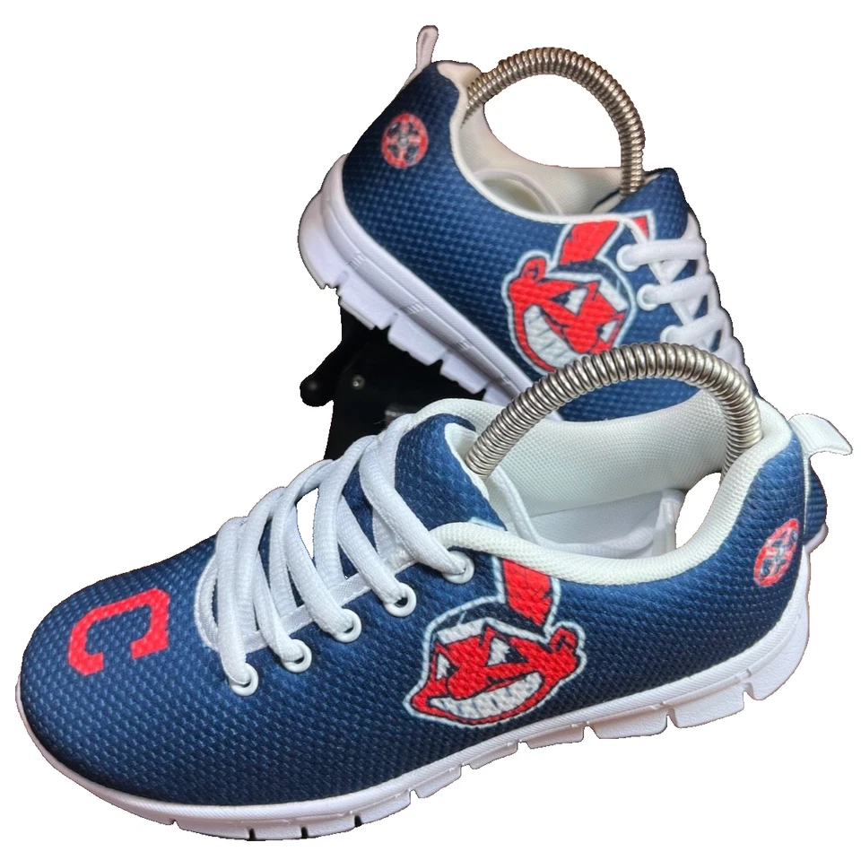 RARE Version ~ Women Sz 5 ~ Cleveland Indians Chief Wahoo Sneakers NEW - Image 1 of 4