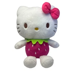 "Juguete de peluche Sanrio Hello Kitty gato fresa rosa blanco 15"" Kawaii lindo arco" - Imagen 1 de 8