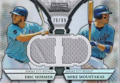 Bowman Sterling Eric Hosmer/Mike Moustakas 2011 doble reliquias refractor/99 Foto 1 de 2