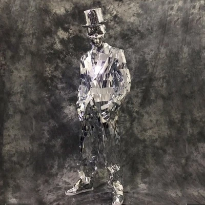 Traje Espejo Metálico Plateado/Dorado Baile Performance Reflectante Disfraz Fiesta Regalo Foto 1 de 4