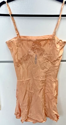camisola antiga art déco nouveau 100% seda onsy lingerie rosa vintage NOS - Imagem 1 de 4