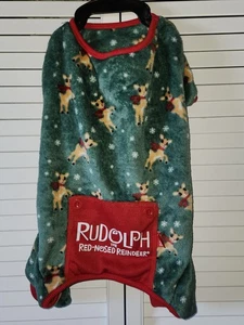 Rudolph The Red Nosed Reindeer Size M Green Dog Pajamas NWOT Christmas Holiday - Picture 1 of 11