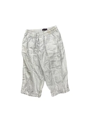 Pantalones capri Gloria Vanderbilt M blanco mezcla de lino cintura elástica corta verano Foto 1 de 3