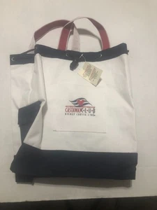 Disney Cruiseline Castaway Club Tasche Rucksack Blau Weiß Kordelzug Canvas Neu - Bild 1 von 7