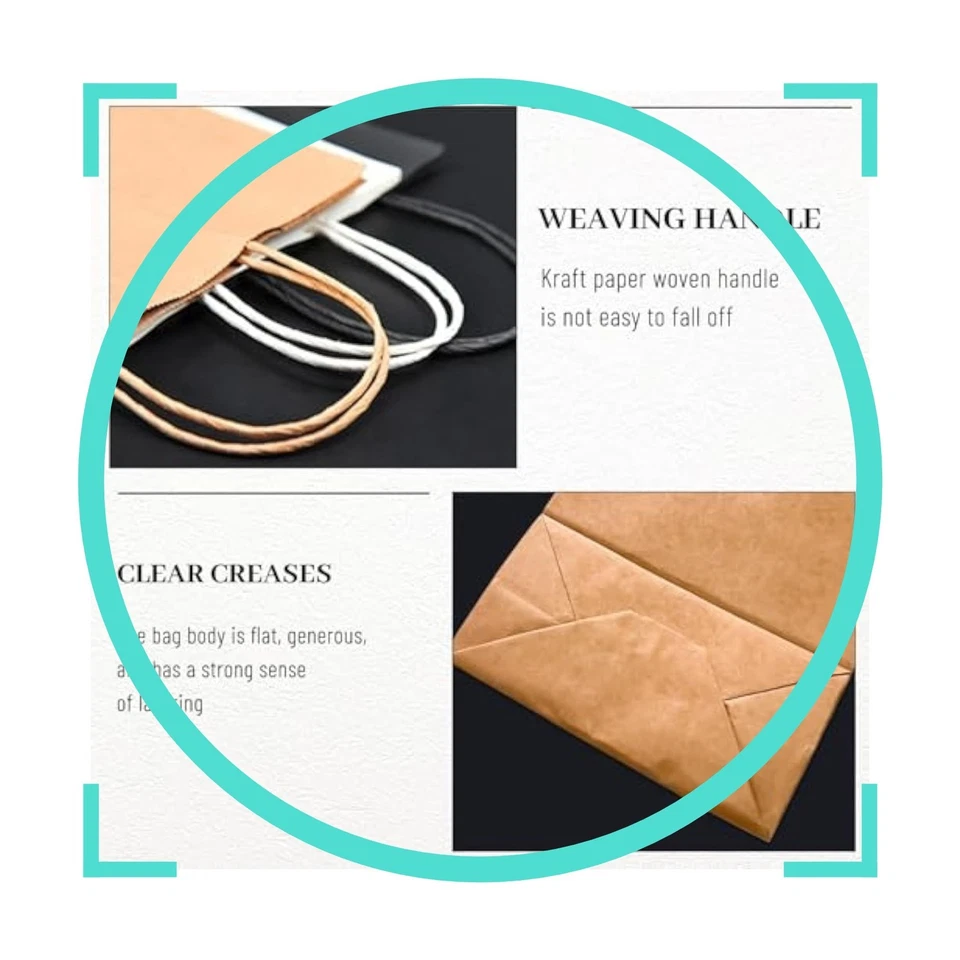 Bolsas de regalo 8,25"x5,9"x3,15" 50 piezas bolsas de papel kraft marrón con asas,  Foto 1 de 1