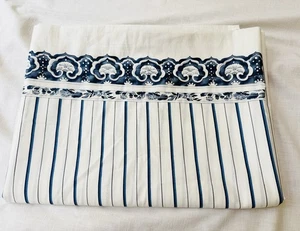 Ralph Lauren Jonquil PORCELAIN BLUE Twin Flat Sheet Cotton USA Vintage - Picture 1 of 5
